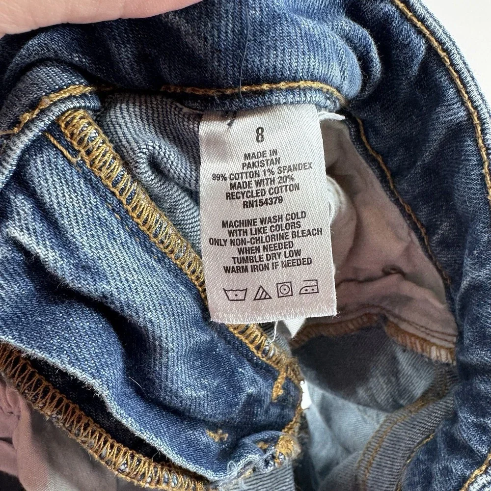 Aeropostale Vintage Low Rise Shorty Shorts Womens Size 8 Distressed Denim Blue